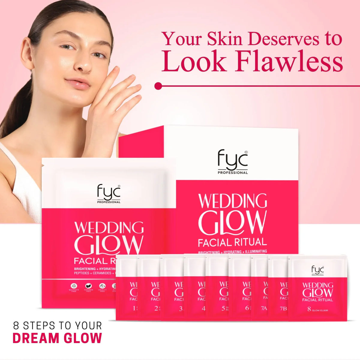 FYC PROFESSIONAL Wedding Glow Facial Ritual – 8 Step Facial Kit (185g)
