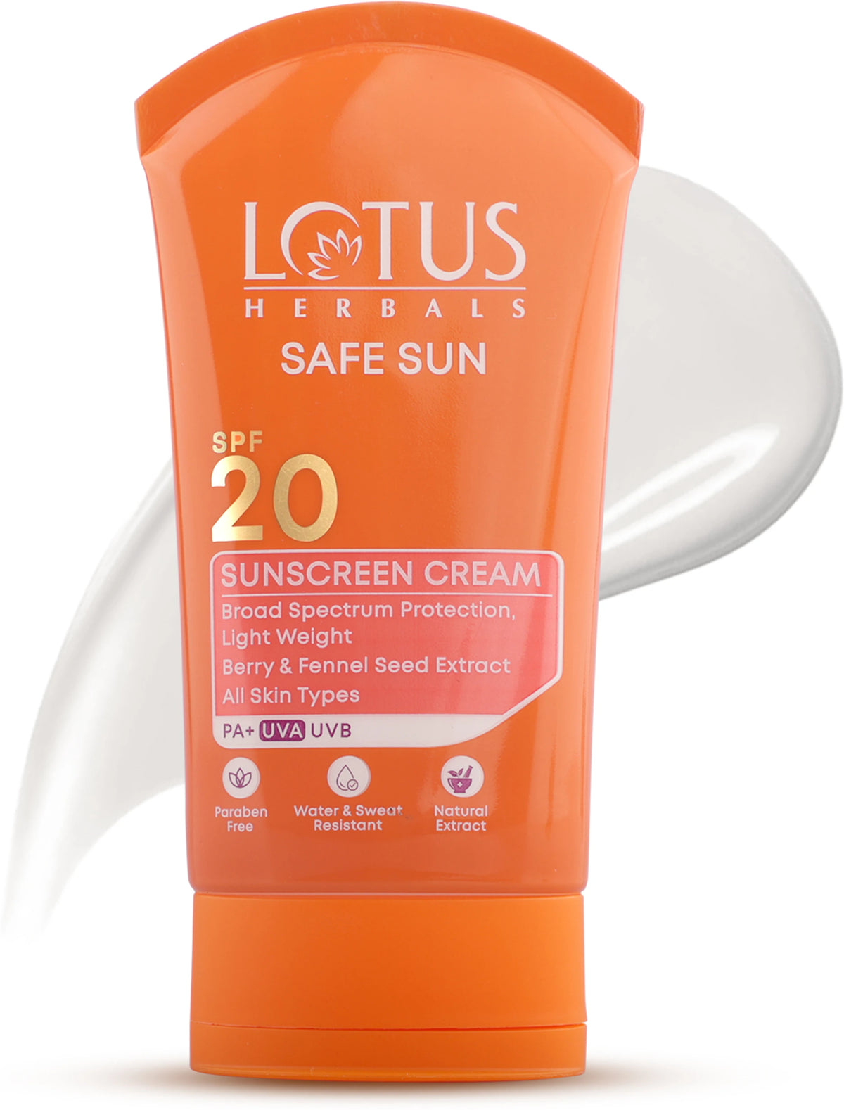 Lotus Herbal Safe Sun Sun Block Cream Breezy Berry Spf 20 Uvb All Skin Type 100g
