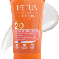 Lotus Herbal Safe Sun Sun Block Cream Breezy Berry Spf 20 Uvb All Skin Type 100g