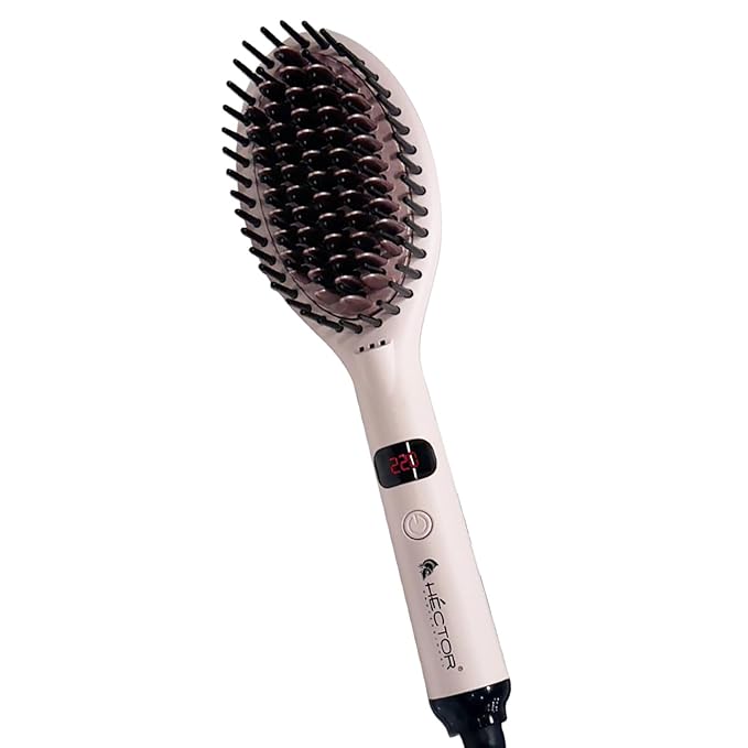 Hector Professional Hair Straightening Brush, The Speed Styler for Smooth Styling with Adjustable Temperature Control