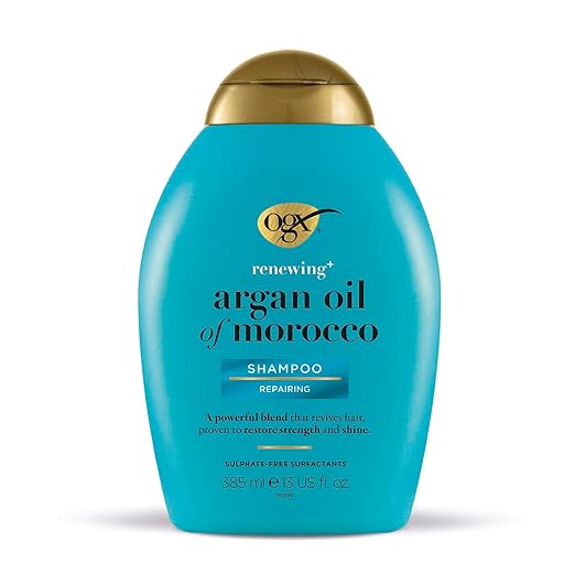 OGX Renewing + Argan Oil of Morocco Hydrating Hair Shampoo, Cold-Pressed Argan Oil to Help Moisturize, Soften & Strengthen Hair, Paraben-Free with Sulfate-Free Surfactants, 385ML