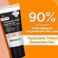 The Derma co 1% Hyaluronic Tinted Sunscreen Gel with SPF 60 & PA++++ for Broad Spectrum Protection - 30g