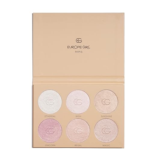 Europe Girl After Glow Highlighter | Powder Palette Shimmer Highlighters | Face Makeup Illuminator | Smooth, Dewy, Versatile & Long Lasting |Shimmer Highlight Powder Suit All Skin Tones 50G