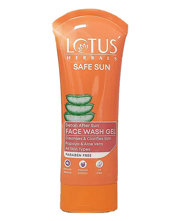 Lotus Herbals  Safe Sun DeTan After-Sun Face Wash Gel 100g