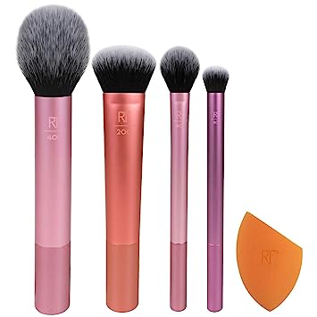 Real Techniques By Sam &amp; Nic Everyday Essentials For Blush+Foundation+Shadow+Highlighter+Concealer+Sponge No-400-300-402-200