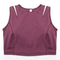 Enamor Shelf Bra Crop Vest | Crew Neck Vest With In-Built Shelf Bra Support | Hugged Fit E123
