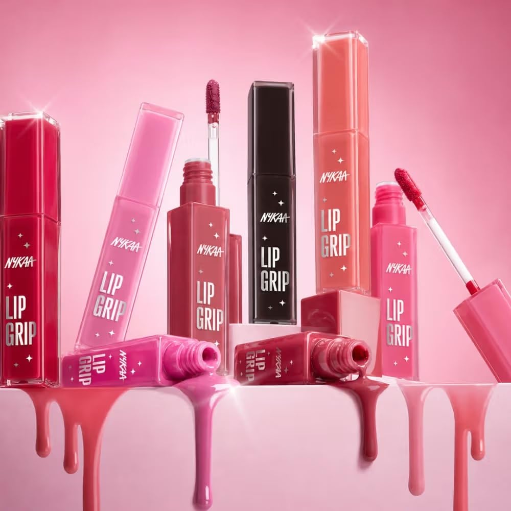 Nykaa Lip Grip No-Transfer Gloss Intense Shine Liquid Lipstick Gloss Intense Shine Liquid Lipstick 2ml