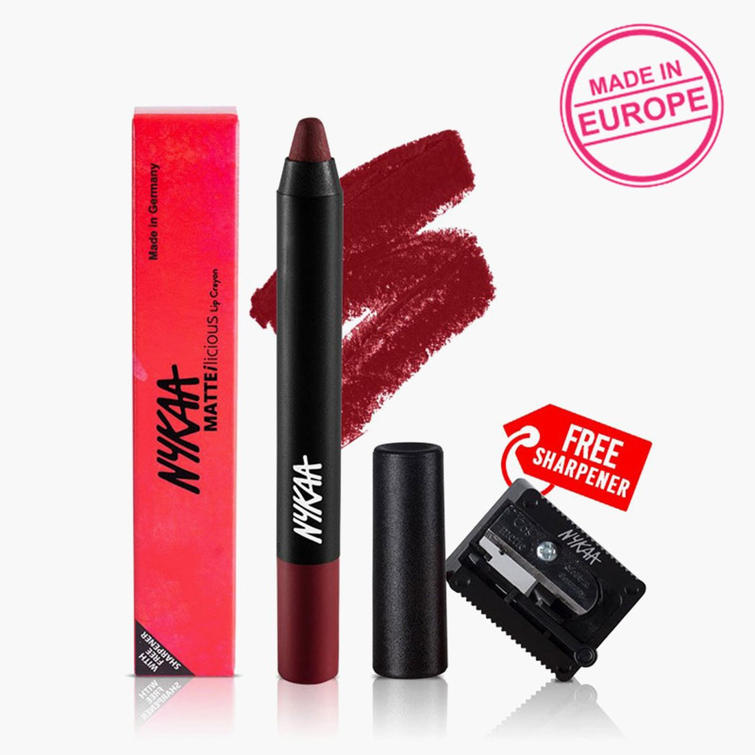 NYKAA Matte-ilicious Lip Crayon Lipstick Perfect Plum 02