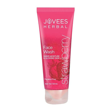 Jovees Herbal Strawberry Face Wash For Hydrating & Glowing Skin with Strawberry Ext. | Gentle Cleanser For Brightens Skin, Removes Pigmentation 120ml