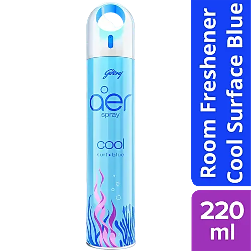 Godrej aer Spray | Room Freshener for Home & Office Cool Surf Blue 220ml