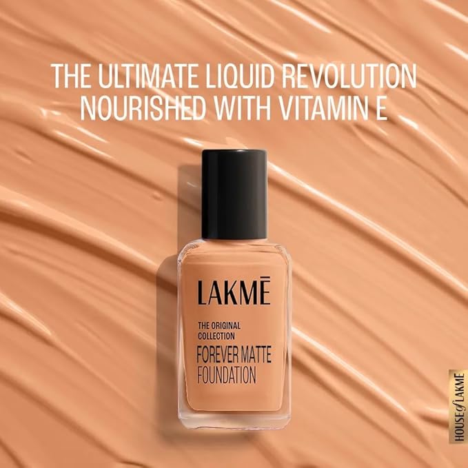 Lakme Perfecting Liquid Foundation,Waterproof Full Coverage Long Lasting - Light Oil Free Face Makeup with Vitamin E, Dewy Finish Glow 27ml