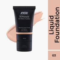 NYKAA SkinShield Anti-Pollution Matte Foundation - Frisky Creme- 03 ( 30ml )