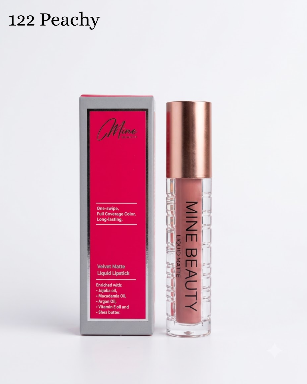 Mine Beauty Velvet Matte Liquid Lipstick One - Swipe,Full Coverage Color,Long Lasting 3.5g