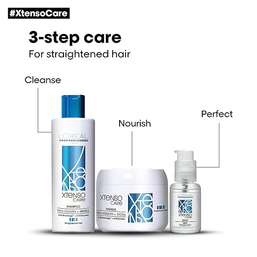 L'OREAL PROFESSIONNEL PARIS Xtenso Care Shampoo For Straightened Hair, 250 ML |Shampoo for Starightened Hair|Shampoo with Pro Keratin & Incell Technology