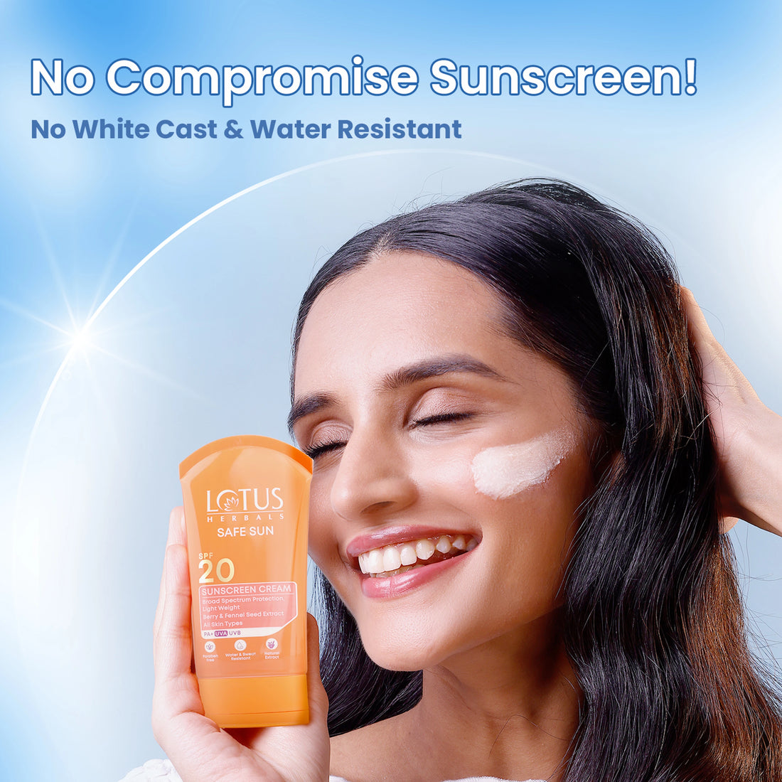 Lotus Herbal Safe Sun Sun Block Cream Breezy Berry Spf 20 Uvb All Skin Type 100g