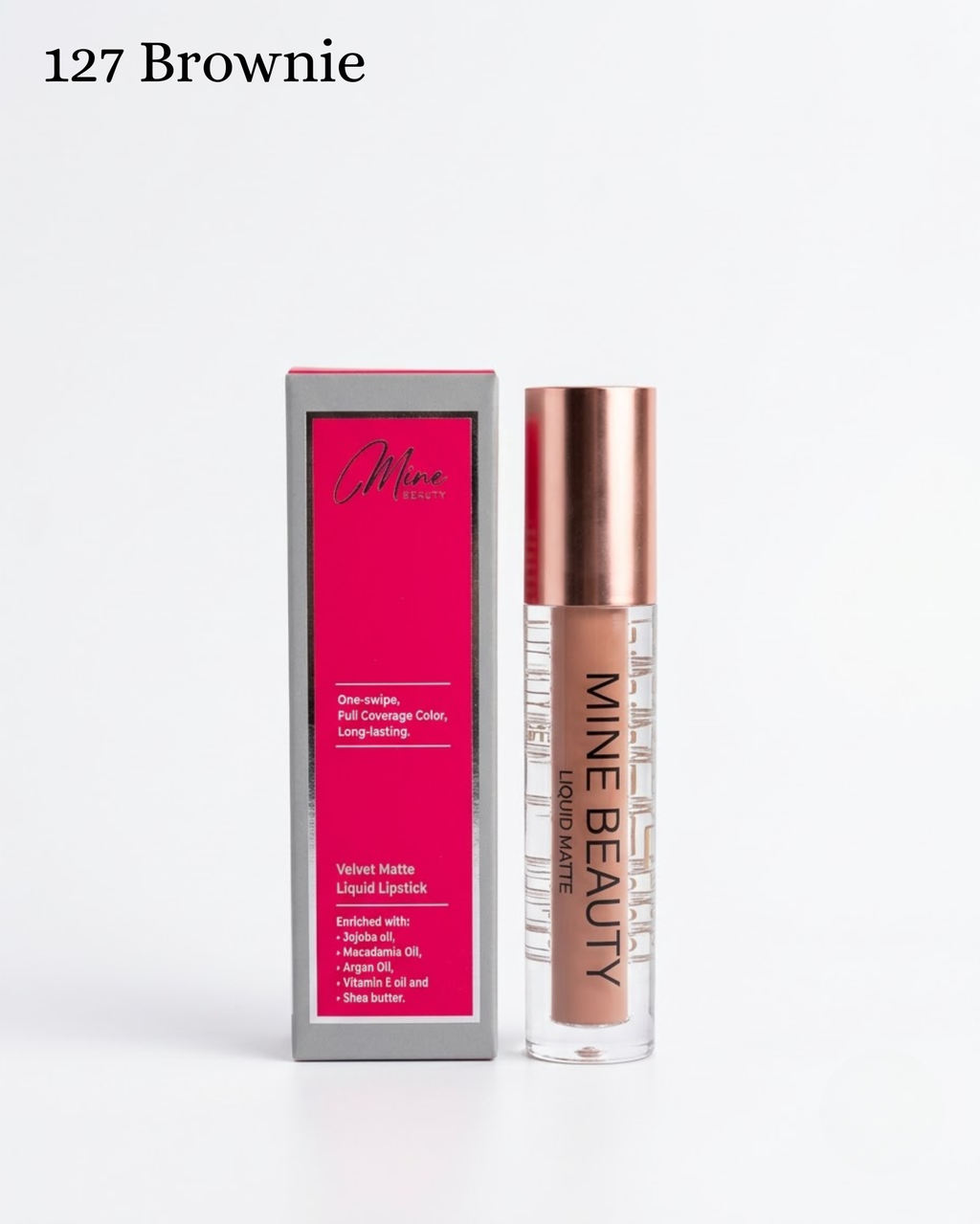 Mine Beauty Velvet Matte Liquid Lipstick One - Swipe,Full Coverage Color,Long Lasting 3.5g