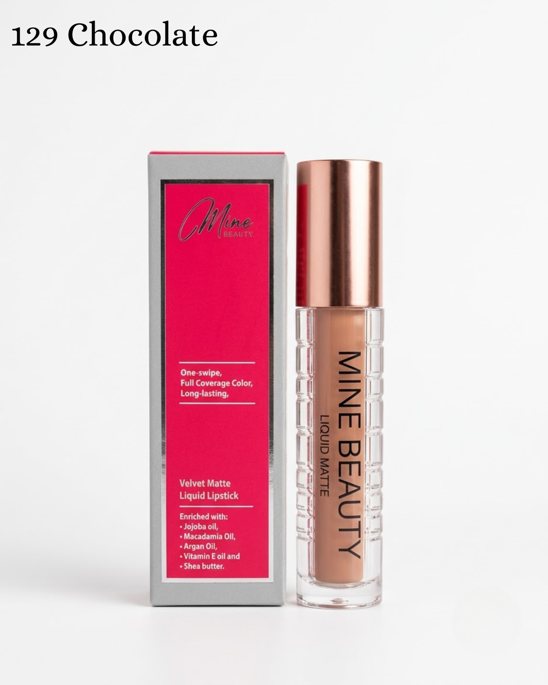 MIne Beauty Velvet Matte Liquid Lipstick One - Swipe,Full Coverage Color,Long Lasting 3.5g