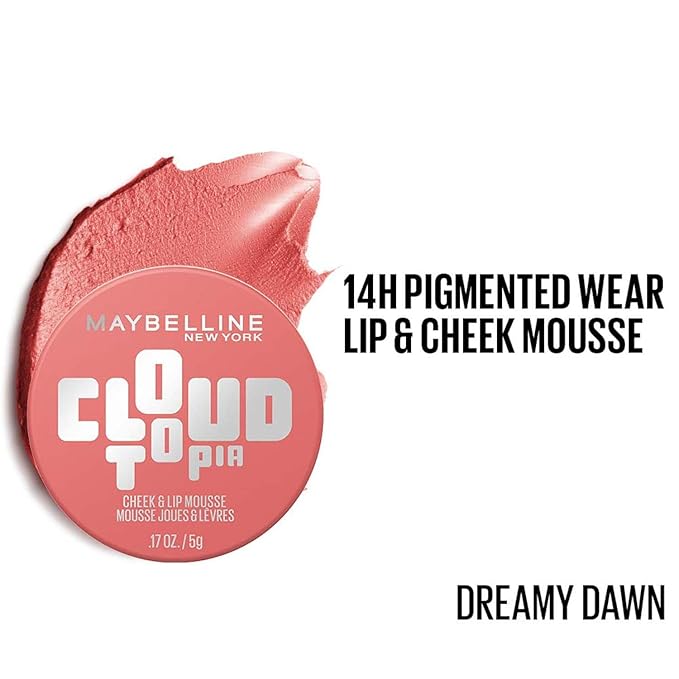 Maybelline Cloudtopia Cheek & Lip Mousse Blush | Lightweight, Pigmented Mousse 5g