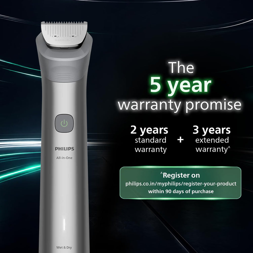 Philips India's No.1 Men's Trimmer* | Effortless styling | BeardSense Technology | All-in-One Grooming 11 in 1 Trimmer Kit- Face, Head, Body | IPX7 Waterproof MG5932