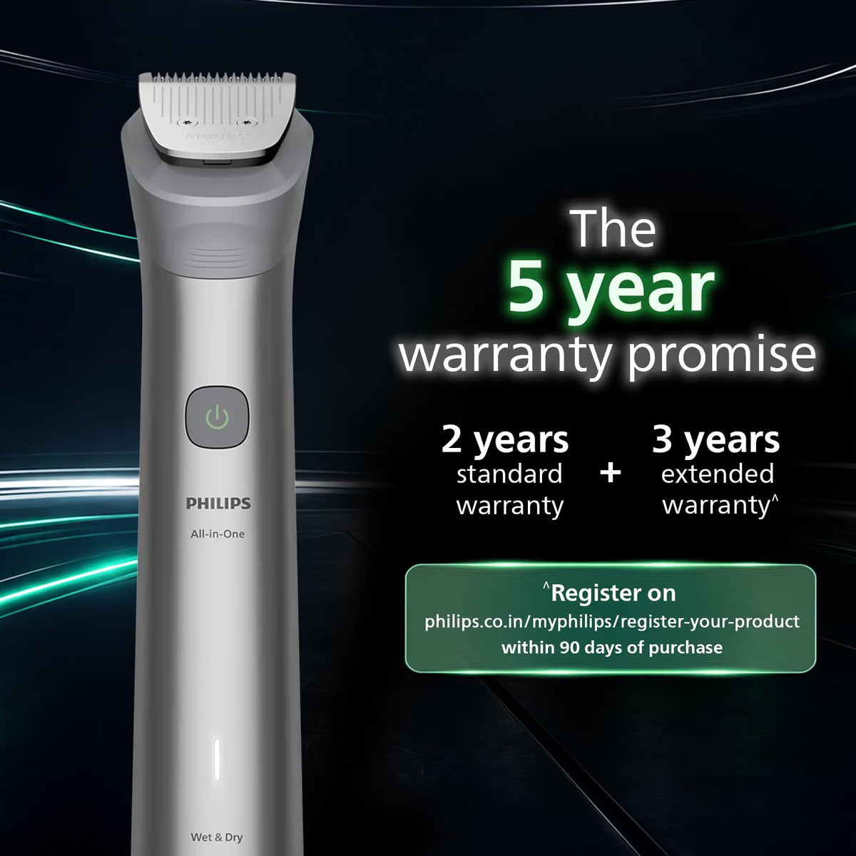 Philips India's No.1 Men's Trimmer* | Effortless styling | BeardSense Technology | All-in-One Grooming 11 in 1 Trimmer Kit- Face, Head, Body | IPX7 Waterproof MG5932