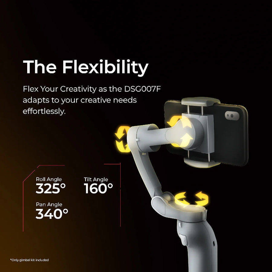 Digitek DSG-007F AI 3 Axis Wide Angle Smartphone Gimbal with AI Tracker & 5 hrs Working time