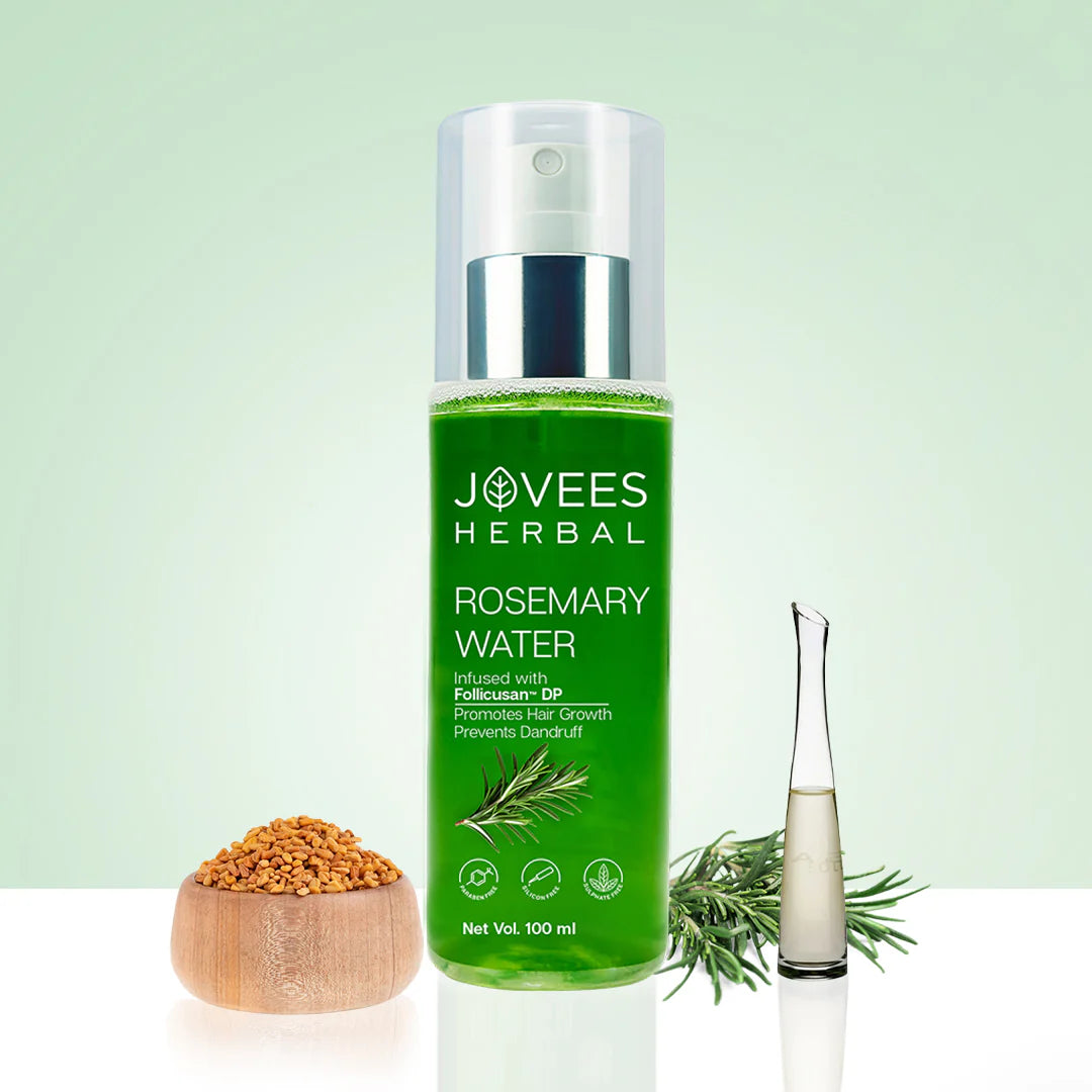 Jovees Rosemary Water Hair Growth Spray | Controls Hair Fall | Increases Hair Density | Fights Dandruff | Lightweight & Non-Greasy | For Men & Women 200ml