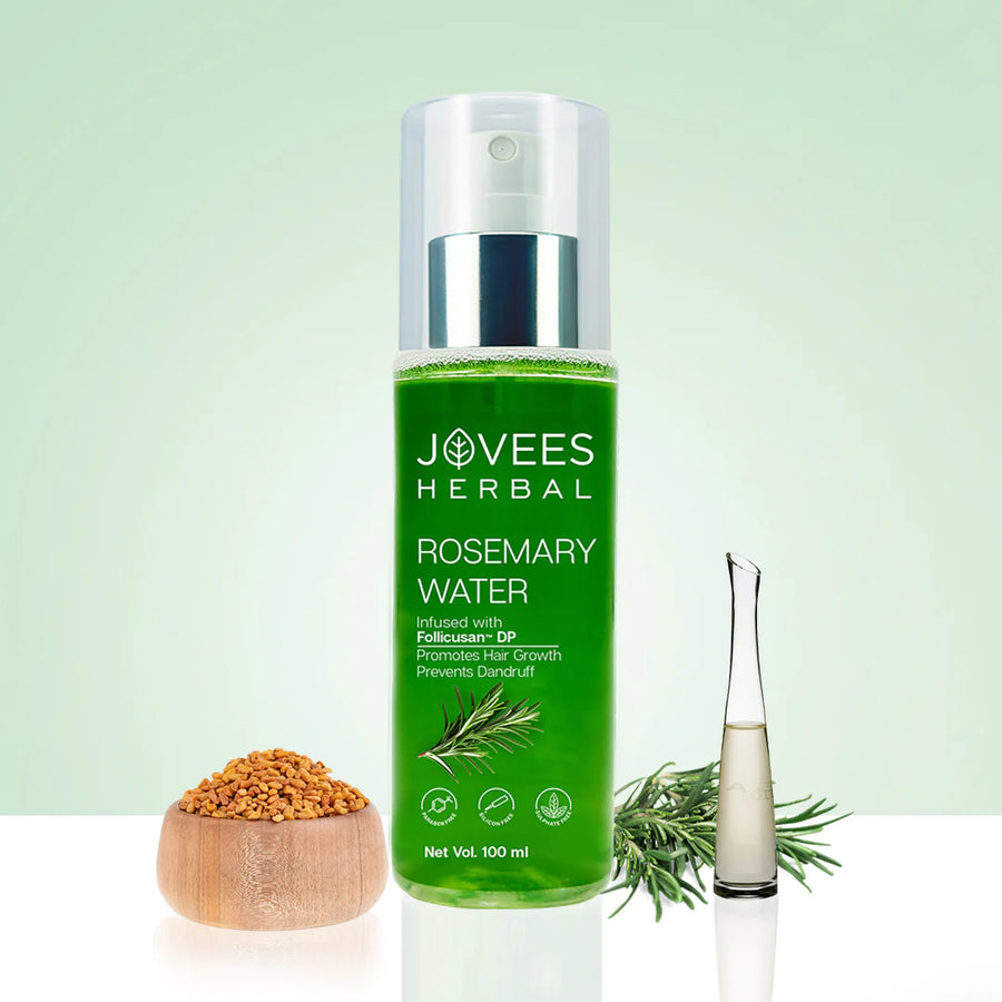 Jovees Rosemary Water Hair Growth Spray | Controls Hair Fall | Increases Hair Density | Fights Dandruff | Lightweight & Non-Greasy | For Men & Women 200ml