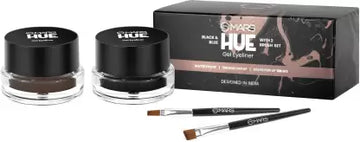 MARS Hue Gel Eyeliner with 2 Brush Set Black & Brown, 6.6g (LS12) 6.6 g  (Jet Black and Brown)