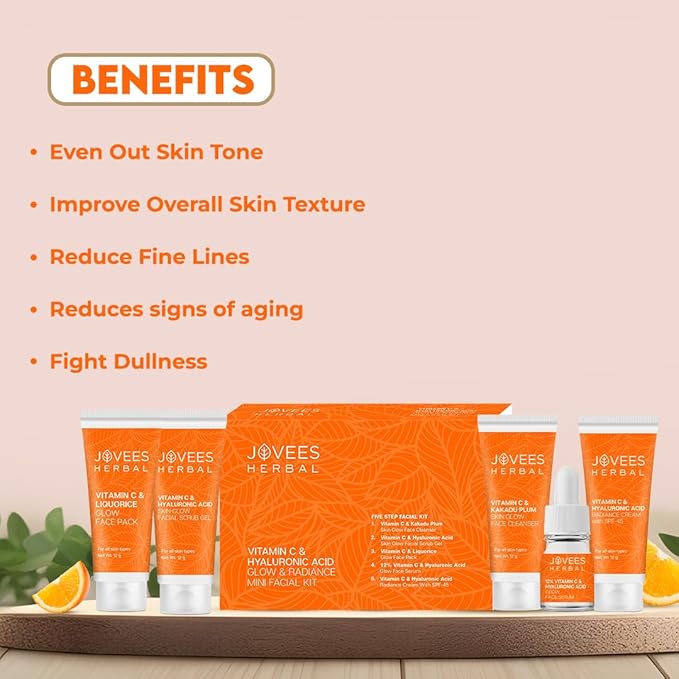 Jovees Herbal Vitamin C & Hyaluronic Acid Glow & Radiance Mini Facial Kit