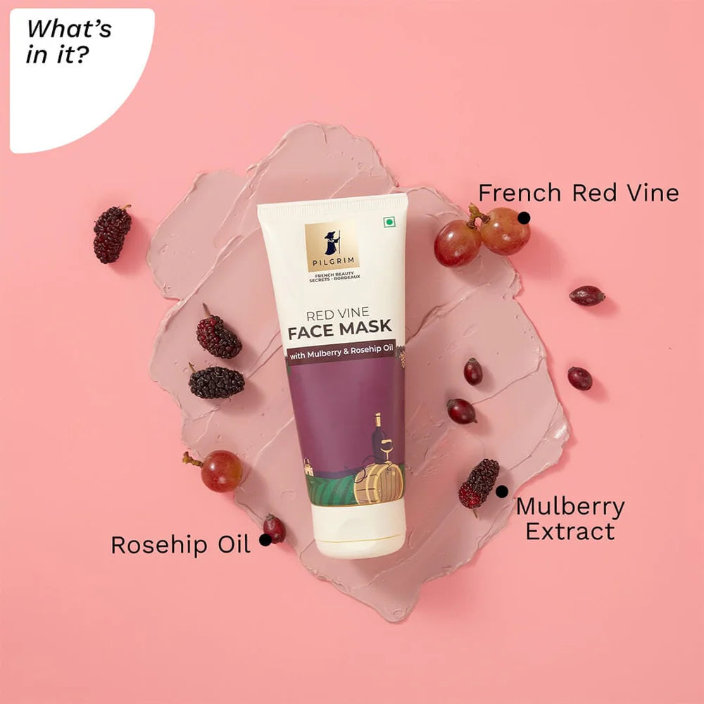pilgrim Red Vine Face Mask with Mulberry & Rosehip Oil 100g