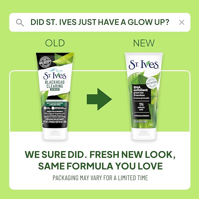 St. Ives Blackhead Clearing Face Scrub, Green Tea 170g