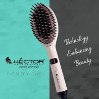Hector Professional Hair Straightening Brush, The Speed Styler for Smooth Styling with Adjustable Temperature Control