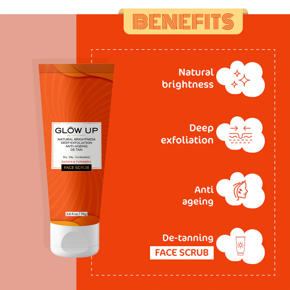 Glow Up PAPAYA & TURMERIC FACE SCRUB - 75g