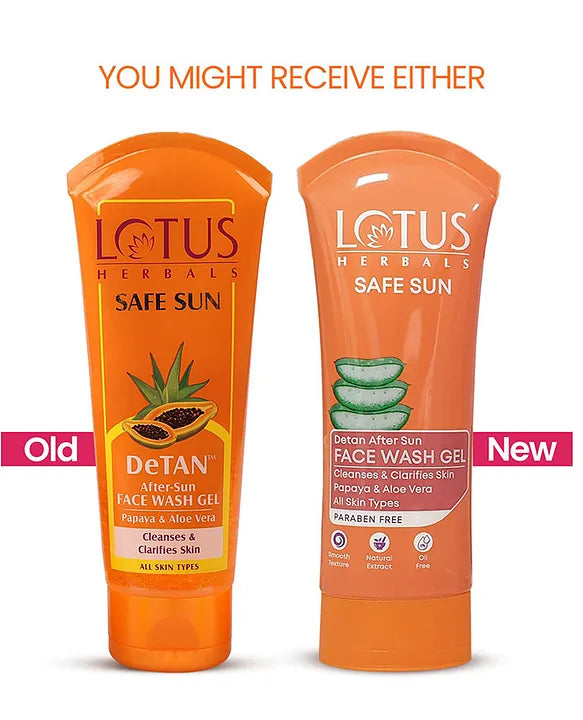 Lotus Herbals  Safe Sun DeTan After-Sun Face Wash Gel 100g