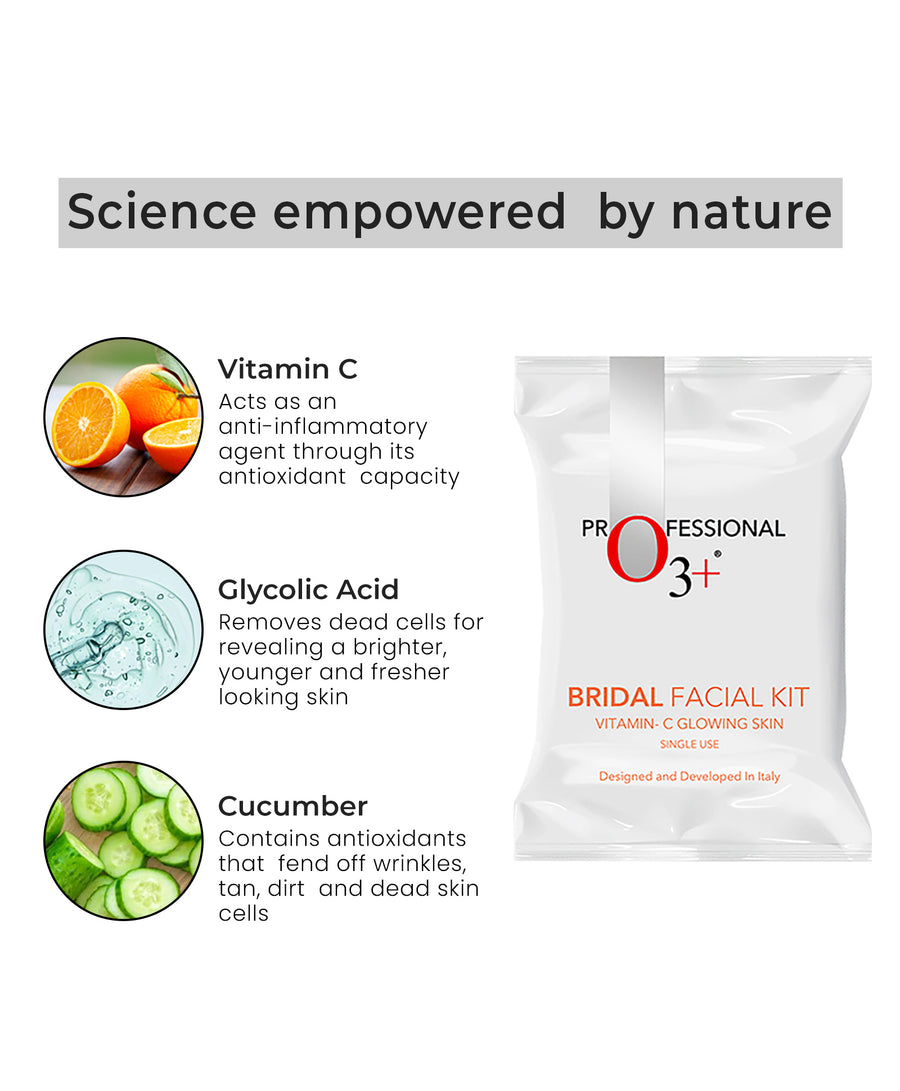 O3+ Bridal Facial Kit Vitamin C Glowing Skin (67g+69ml)