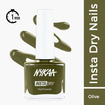 Nykaa Insta Dry Fast Drying Nail Enamel Polish Fern Follower 332 - Olive Green