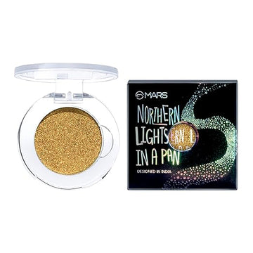 MARS Northern Lights in a Pan Powder Based Shimmery Eyeshadow Palette, 5g Swirling Sweden | Longlasting, With a High Shiny Finish | Intense Coverage | Highly Pigmented (ES03-01) (Gold)