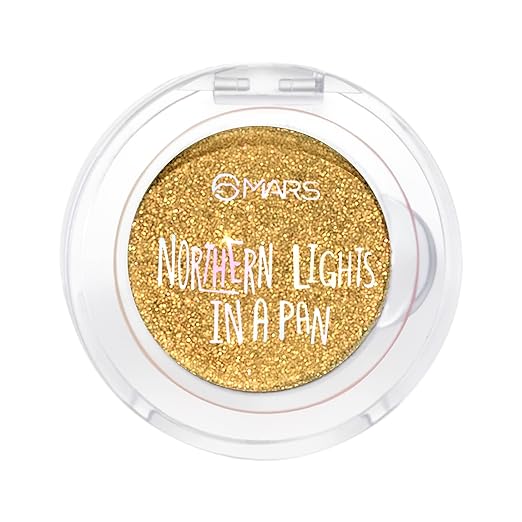 MARS Northern Lights in a Pan Powder Based Shimmery Eyeshadow Palette, 5g Swirling Sweden | Longlasting, With a High Shiny Finish | Intense Coverage | Highly Pigmented (ES03-01) (Gold)