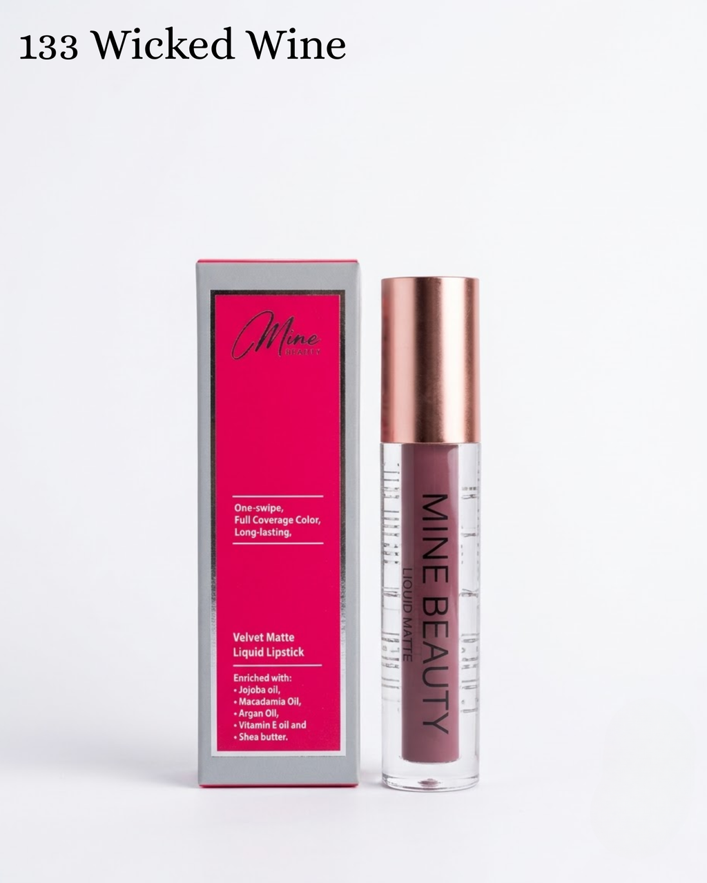 Mine Beauty Velvet Matte Liquid Lipstick One - Swipe,Full Coverage Color,Long Lasting 3.5g