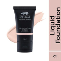 Nykaa SkinShield Anti-Pollution Matte Foundation - Pretty Porcelain 01 ( 30ml )