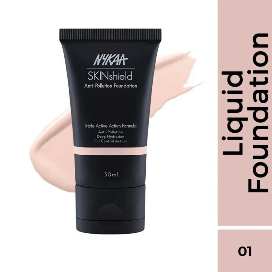 Nykaa SkinShield Anti-Pollution Matte Foundation - Pretty Porcelain 01 ( 30ml )