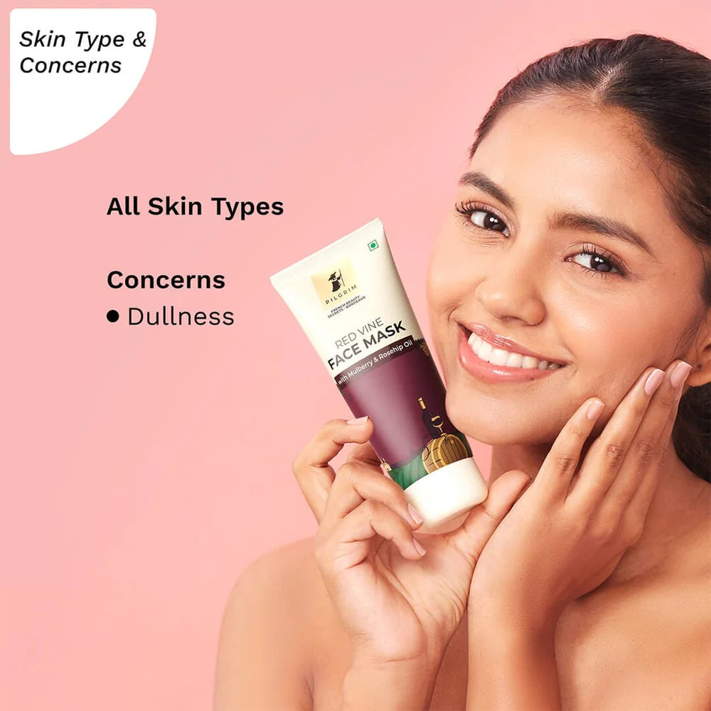 pilgrim Red Vine Face Mask with Mulberry & Rosehip Oil 100g