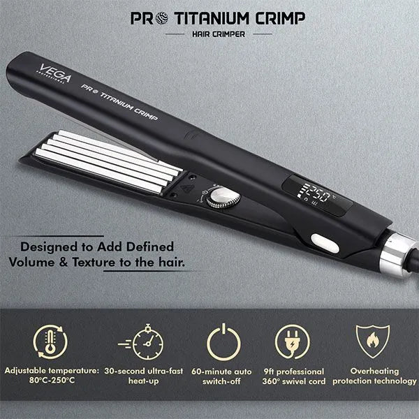 Vega Professional Pro Titanium Crimp Hair Crimper