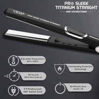 Vega Professional Pro Sleek Titanium Straight Hair Straightener