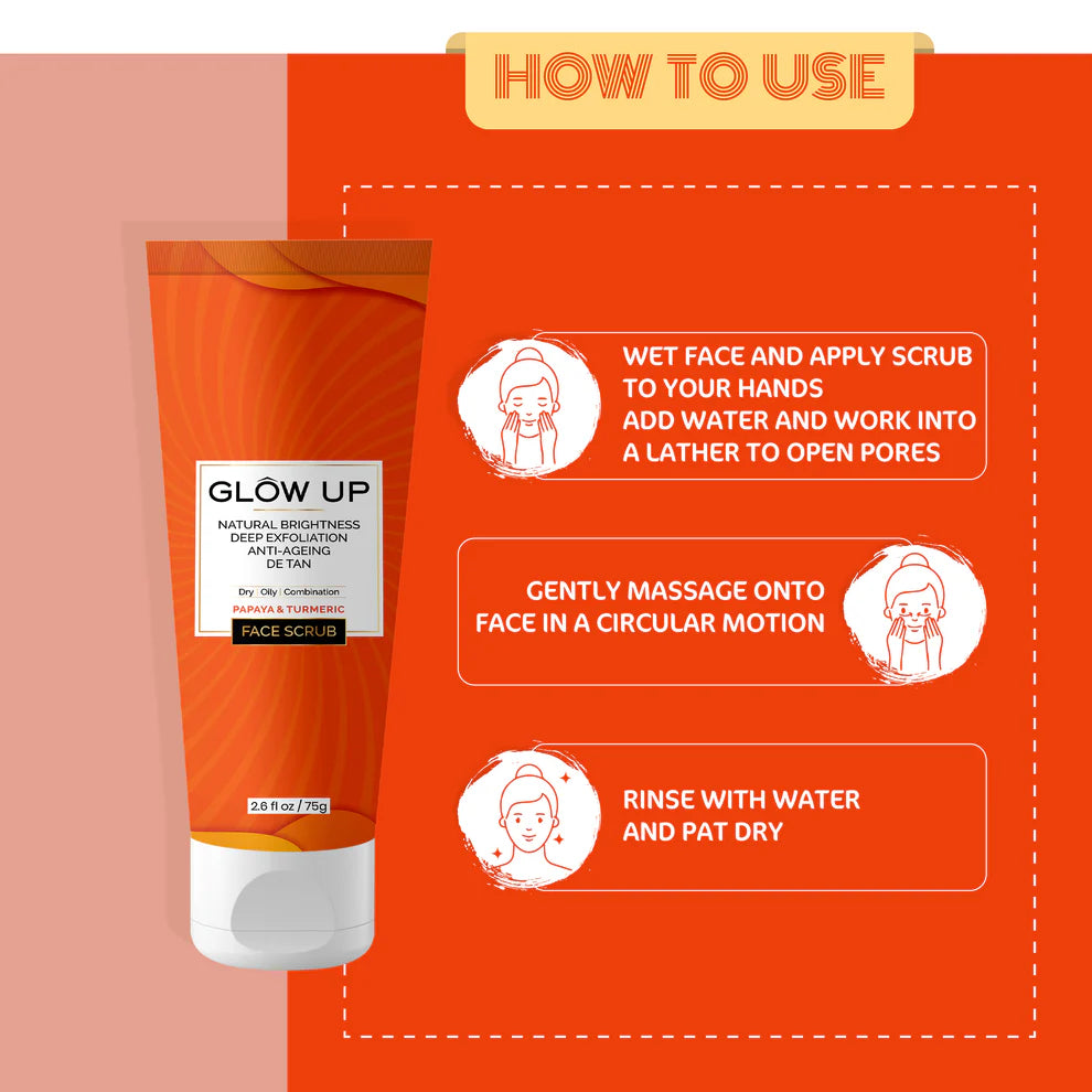 Glow Up PAPAYA & TURMERIC FACE SCRUB - 75g