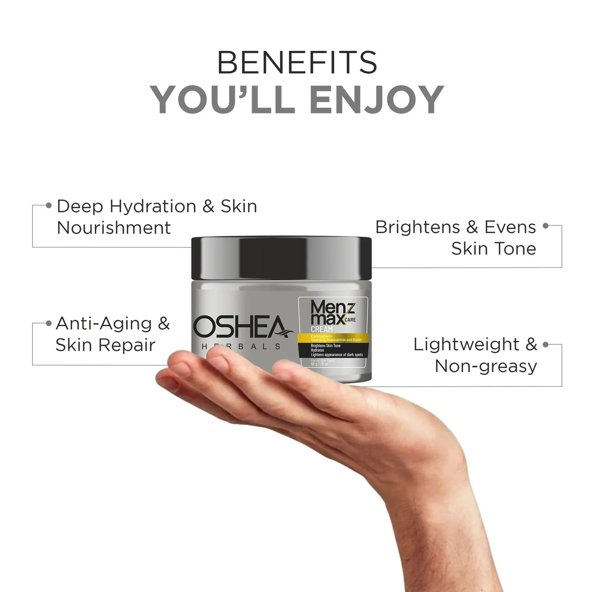 Oshea Herbals Menz Max Care Cream With SPF 25PA+ 50g