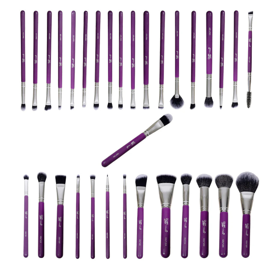 London Prime Glamstrokes 32 Pcs Budget friendly Brush Set (Lavender)