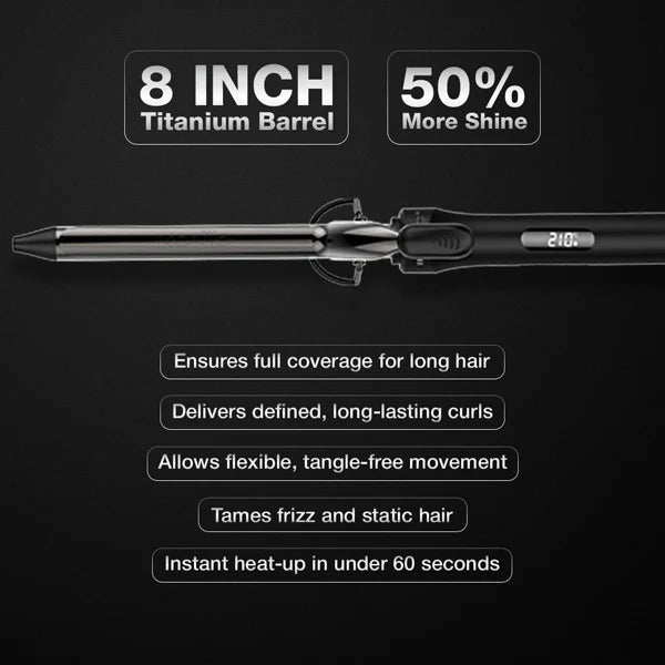 Ikonic Professional Curling Tong Ceramic Shine infused Barrel Heat Ready indicator System CT-25
