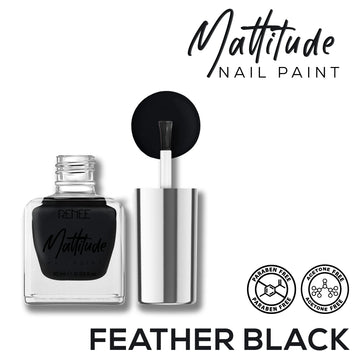 RENEE Mattitude Nail Paint 10ml Feather Black