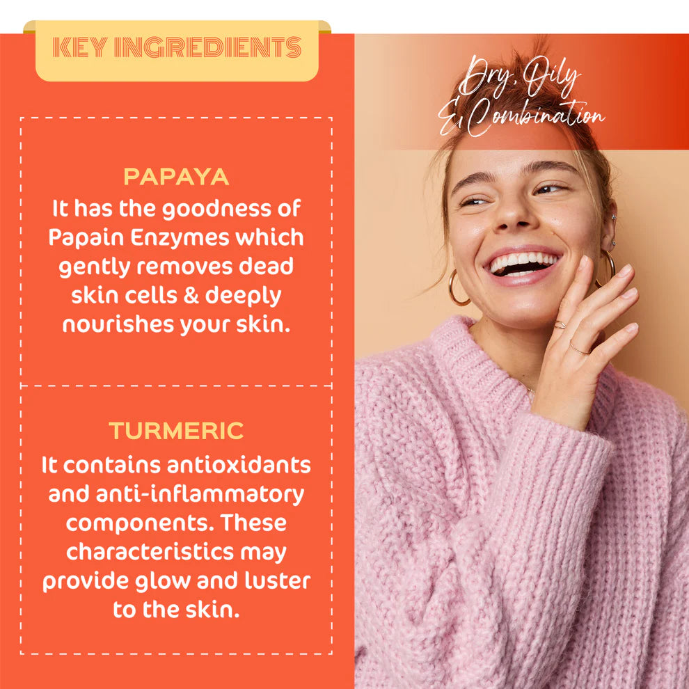 Glow Up PAPAYA & TURMERIC FACE SCRUB - 75g